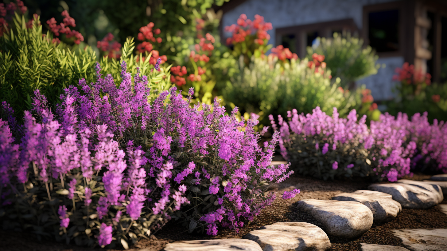 bujne pędy mięty pieprzowej w wiklinowym koszu na balkonie wieczorem