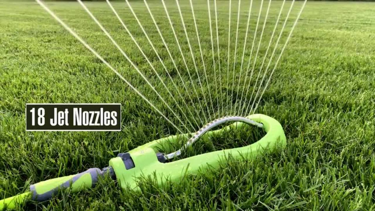 regulacja zasięgu zraszacza wahadłowego regulacja zasięgu zraszacza za pomocą pokrętła na obudowie urządzenia