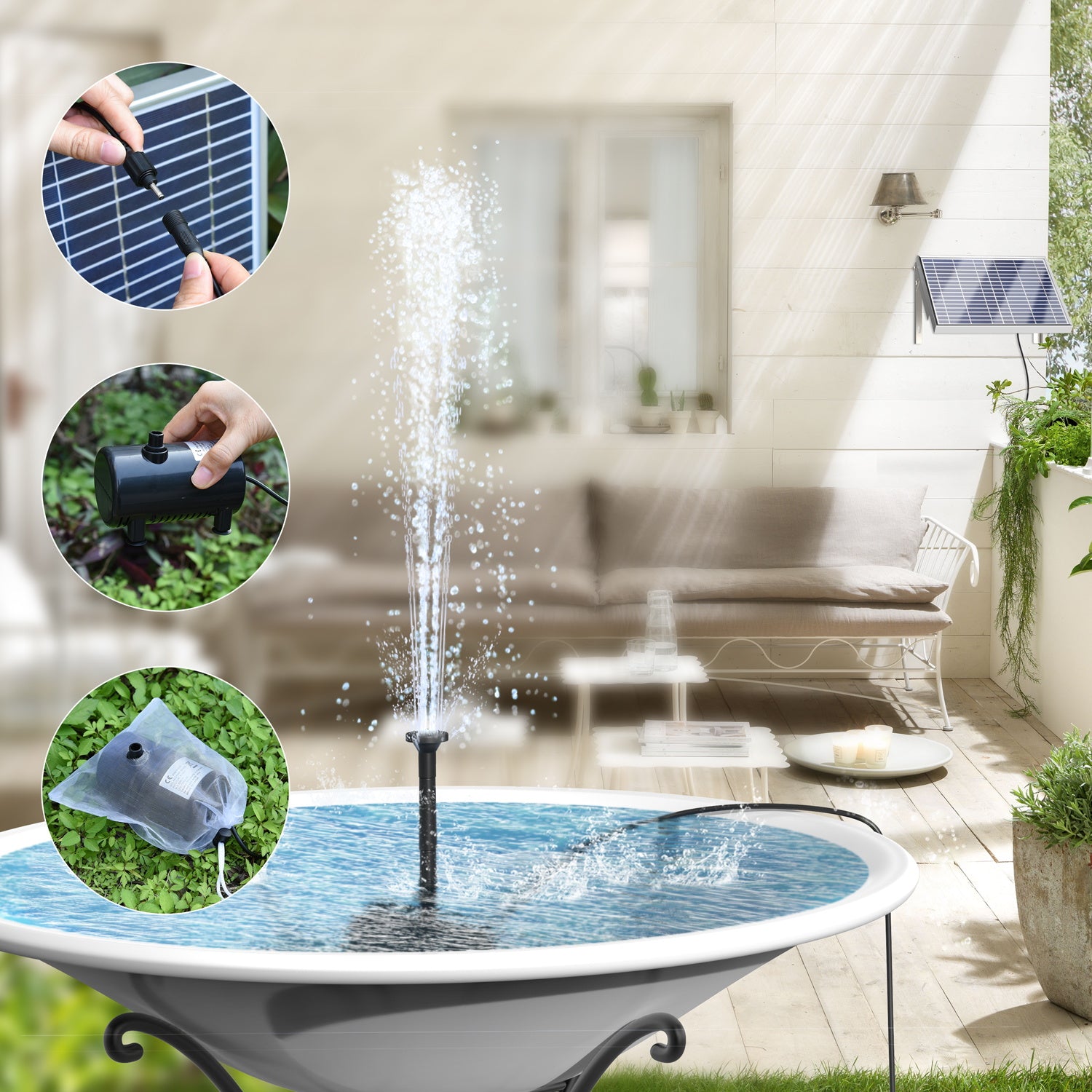 Oczyszczanie wody w kaskadzie słonecznej filtr do pompy solarnej w systemie fontanny ekologicznej